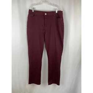 Croft & Barrow Women's Effortless Stretch Burgundy Pants Size 14S High Rise